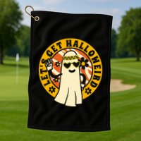 Let's Get Halloweird 60s Hippie Ghost Halloween Golf Towel