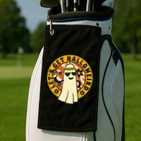 Let's Get Halloweird 60s Hippie Ghost Halloween Golf Towel