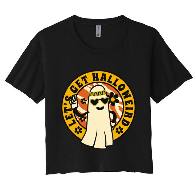 Let's Get Halloweird 60s Hippie Ghost Halloween Crop Top