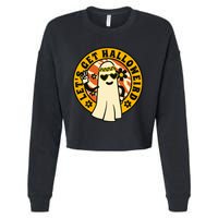 Let's Get Halloweird 60s Hippie Ghost Halloween Cropped Pullover Crew