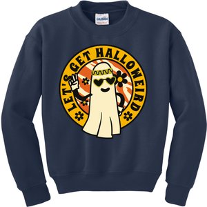 Let's Get Halloweird 60s Hippie Ghost Halloween Kids Sweatshirt