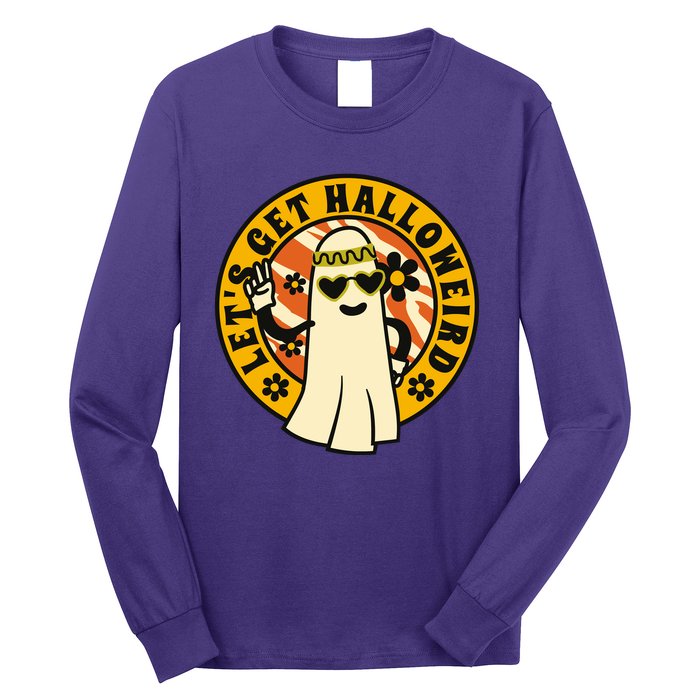 Let's Get Halloweird 60s Hippie Ghost Halloween Long Sleeve Shirt