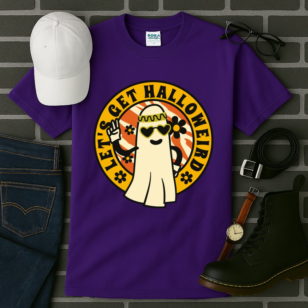 Let's Get Halloweird 60s Hippie Ghost Halloween Tall T-Shirt