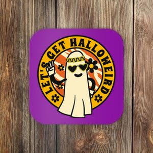 Let's Get Halloweird 60s Hippie Ghost Halloween Coaster