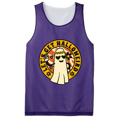 Let's Get Halloweird 60s Hippie Ghost Halloween Mesh Reversible Basketball Jersey Tank