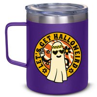 Let's Get Halloweird 60s Hippie Ghost Halloween 12oz Stainless Steel Coffee Mug