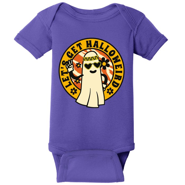 Let's Get Halloweird 60s Hippie Ghost Halloween Baby Bodysuit