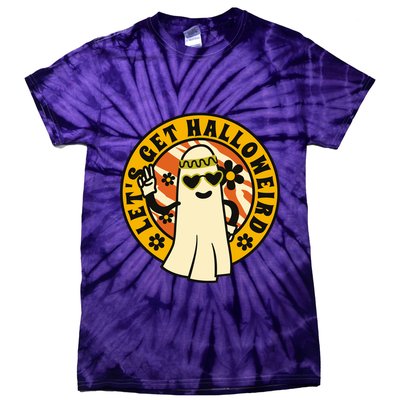 Let's Get Halloweird 60s Hippie Ghost Halloween Tie-Dye T-Shirt