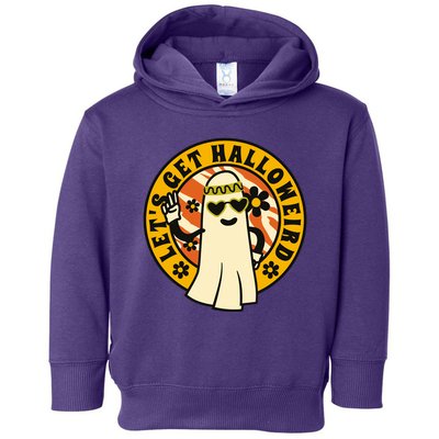 Let's Get Halloweird 60s Hippie Ghost Halloween Toddler Hoodie