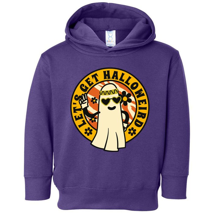 Let's Get Halloweird 60s Hippie Ghost Halloween Toddler Hoodie