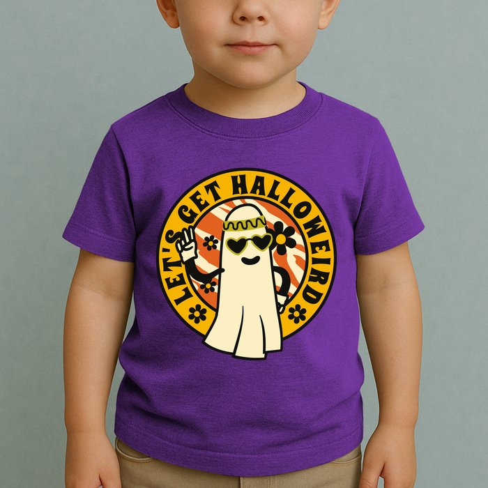 Let's Get Halloweird 60s Hippie Ghost Halloween Toddler T-Shirt