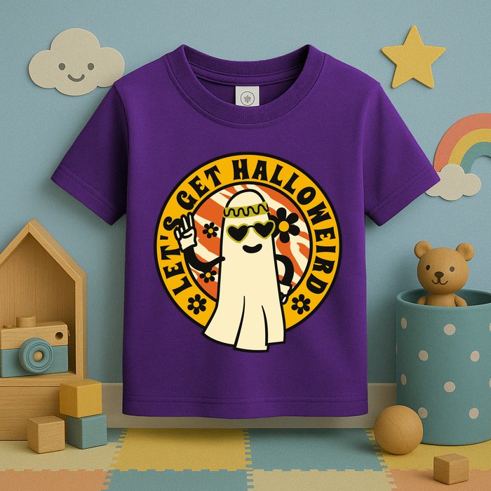 Let's Get Halloweird 60s Hippie Ghost Halloween Toddler T-Shirt