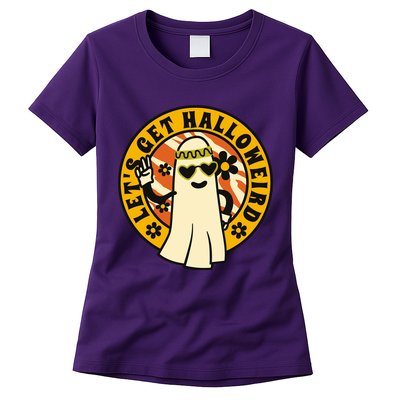 Let's Get Halloweird 60s Hippie Ghost Halloween Womens T-Shirt
