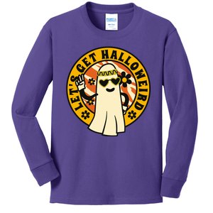 Let's Get Halloweird 60s Hippie Ghost Halloween Kids Long Sleeve Shirt