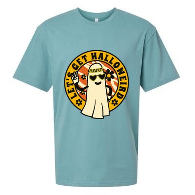Let's Get Halloweird 60s Hippie Ghost Halloween Sueded Cloud Jersey T-Shirt