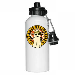 Let's Get Halloweird 60s Hippie Ghost Halloween Aluminum Water Bottle