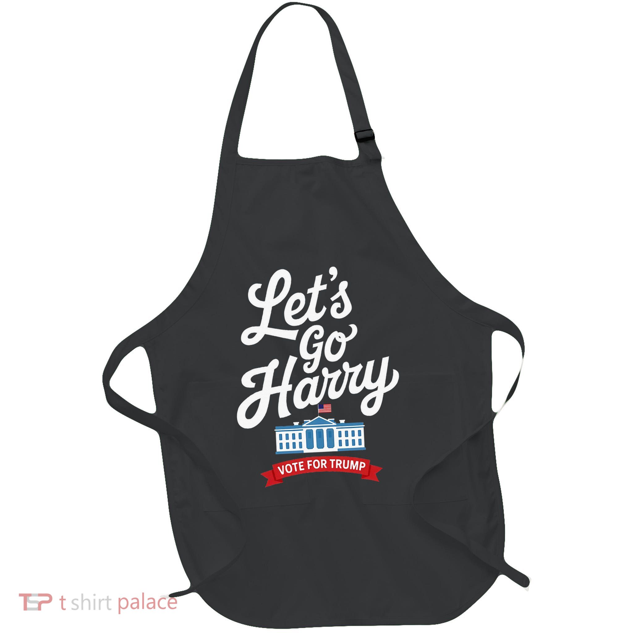LetS Go Harry Vote For Trump American Flag Full-Length Apron With Pockets