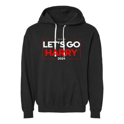 LetS Go Harry YouRe Voting Trump Today Us Flag Garment-Dyed Fleece Hoodie