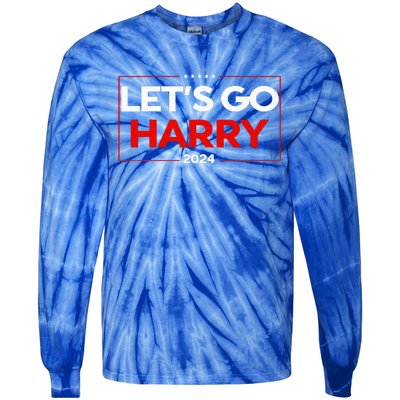 LetS Go Harry YouRe Voting Trump Today Us Flag Tie-Dye Long Sleeve Shirt