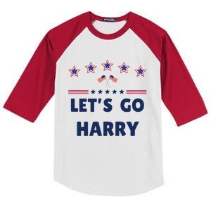 LetS Go Harry YouRe Voting Trump Today Kids Colorblock Raglan Jersey