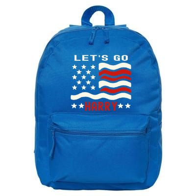 LetS Go Harry YouRe Voting Trump Today Us Flag 16 in Basic Backpack