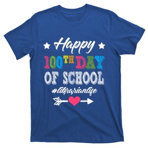 Librarian Gift Happy 100th Day Of School 100 Days Smarter Cute Gift T-Shirt