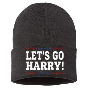 LetS Go Harry YouRe Voting Trump Today Sustainable Knit Beanie