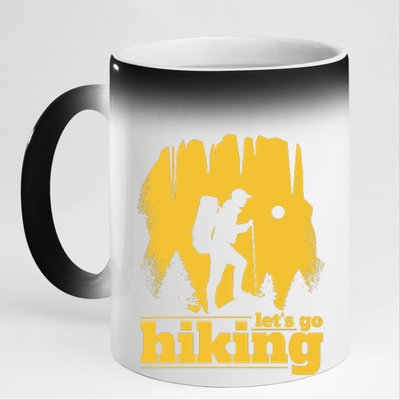 Let's Go Hiking 11oz Black Color Changing Mug