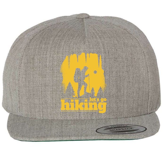 Let's Go Hiking Wool Snapback Cap