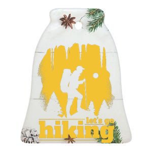 Let's Go Hiking Ceramic Bell Ornament