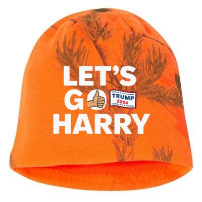 LetS Go Harry Vote For Trump 2024 Kati - Camo Knit Beanie