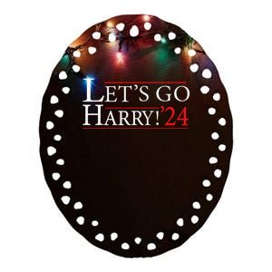 LetS Go Harry YouRe Voting Trump Today Ceramic Oval Ornament