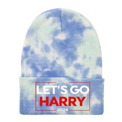 LetS Go Harry YouRe Voting Trump Today Us Flag Tie Dye 12in Knit Beanie