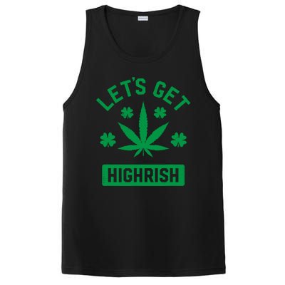 Lets Get Highrish St Patricks Day Weed Marijuana 420 PosiCharge Competitor Tank