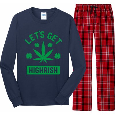 Lets Get Highrish St Patricks Day Weed Marijuana 420 Long Sleeve Pajama Set