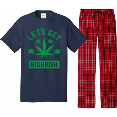 Lets Get Highrish St Patricks Day Weed Marijuana 420 Pajama Set