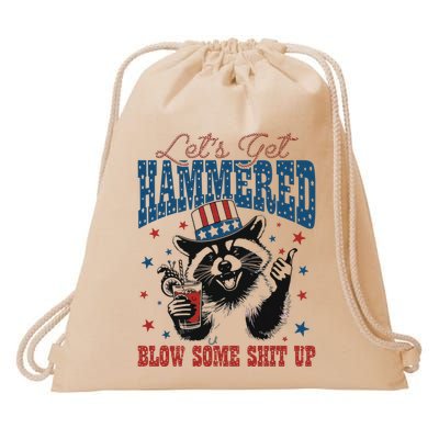 Lets Get Hammered And Blow Some Drawstring Bag