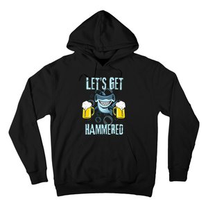 Let’s Get Hammered All Week Funny Hammerhead Shark Pun Party Hoodie