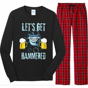 Let’s Get Hammered All Week Funny Hammerhead Shark Pun Party Long Sleeve Pajama Set