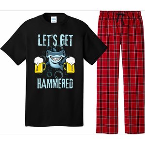 Let’s Get Hammered All Week Funny Hammerhead Shark Pun Party Pajama Set