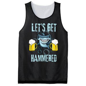 Let’s Get Hammered All Week Funny Hammerhead Shark Pun Party Mesh Reversible Basketball Jersey Tank