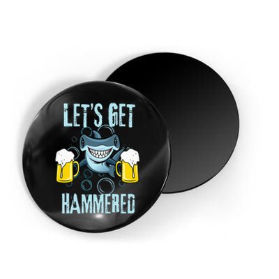 Let’s Get Hammered All Week Funny Hammerhead Shark Pun Party Magnet