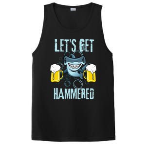 Let’s Get Hammered All Week Funny Hammerhead Shark Pun Party PosiCharge Competitor Tank