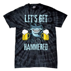 Let’s Get Hammered All Week Funny Hammerhead Shark Pun Party Tie-Dye T-Shirt