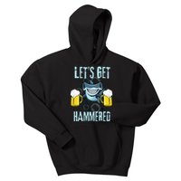 Let’s Get Hammered All Week Funny Hammerhead Shark Pun Party Kids Hoodie