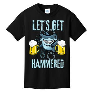 Let’s Get Hammered All Week Funny Hammerhead Shark Pun Party Kids T-Shirt