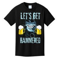 Let’s Get Hammered All Week Funny Hammerhead Shark Pun Party Kids T-Shirt