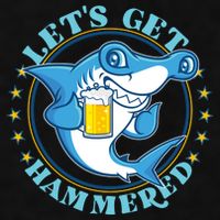Let's Get Hammered Hammerhead Shark Beer Ladies PosiCharge Tri-Blend Wicking Tank