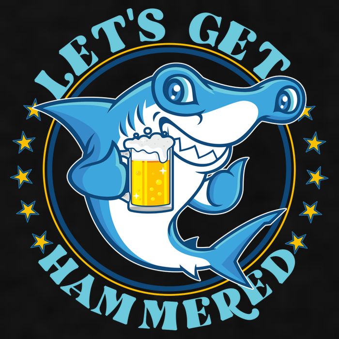Let's Get Hammered Hammerhead Shark Beer Ladies PosiCharge Tri-Blend Wicking Tank