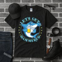 Let's Get Hammered Hammerhead Shark Beer Tall T-Shirt